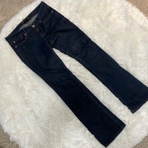 Express Stella Low Rise Barely Boot Jeans - Dark Wash